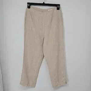 Vintage Pants & Jumpsuits David N Beige Linen Hanky Hem Pants — free download